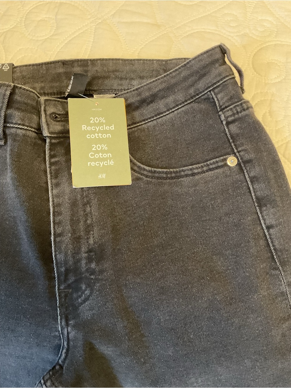 H&M Women's Washed Black High-Rise FLARE Jeans